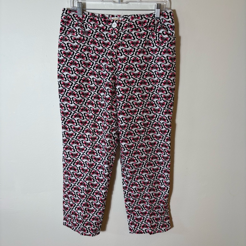 Talbots‎ Butterfly Print Stretch Ankle Pants Size 10